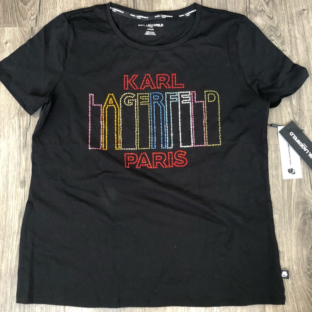 Karl Lagerfeld black t-shirt size M, new with tags